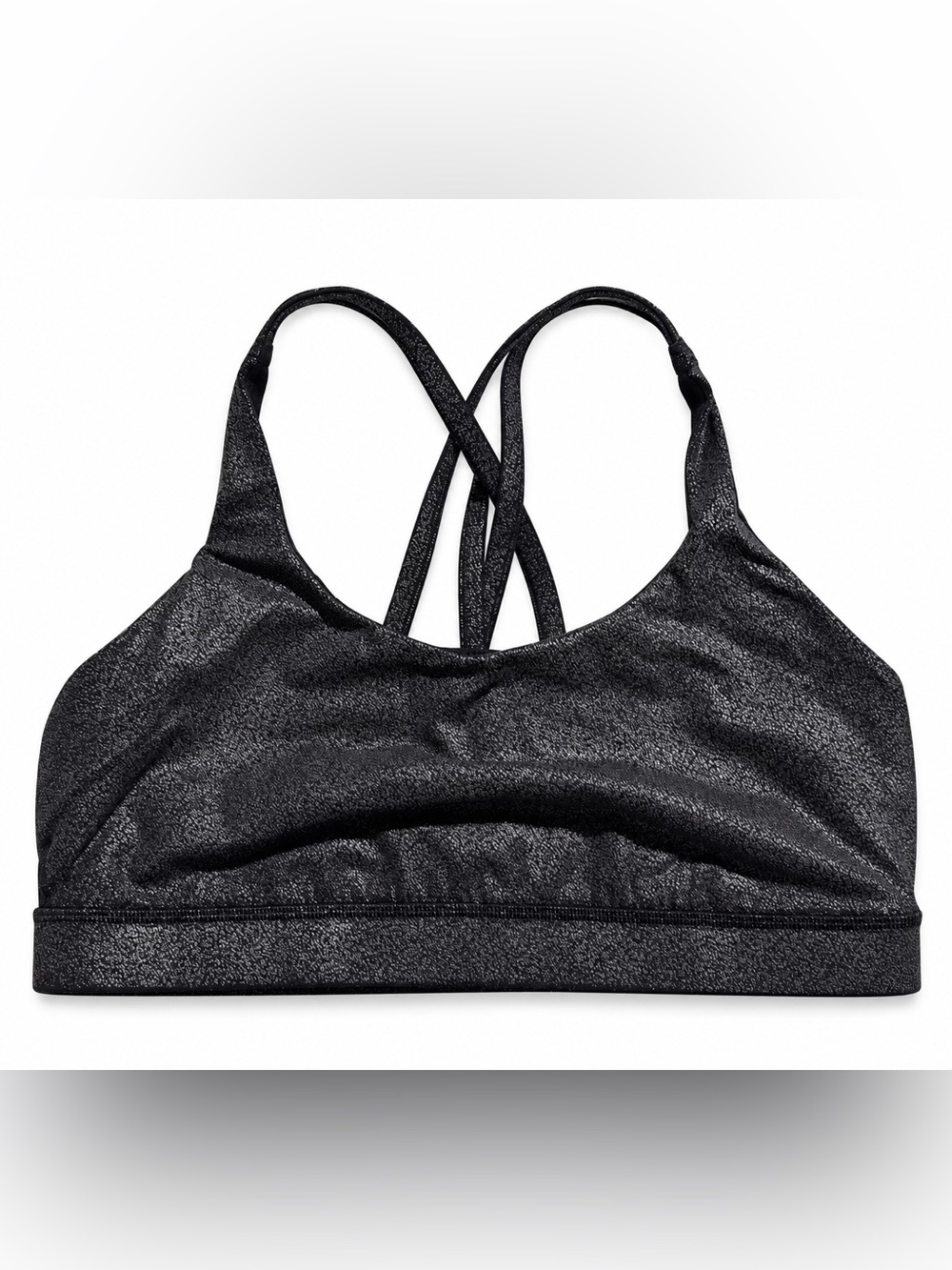 lululemon athletica Black Shimmer Cross-Strap Energy Bra
